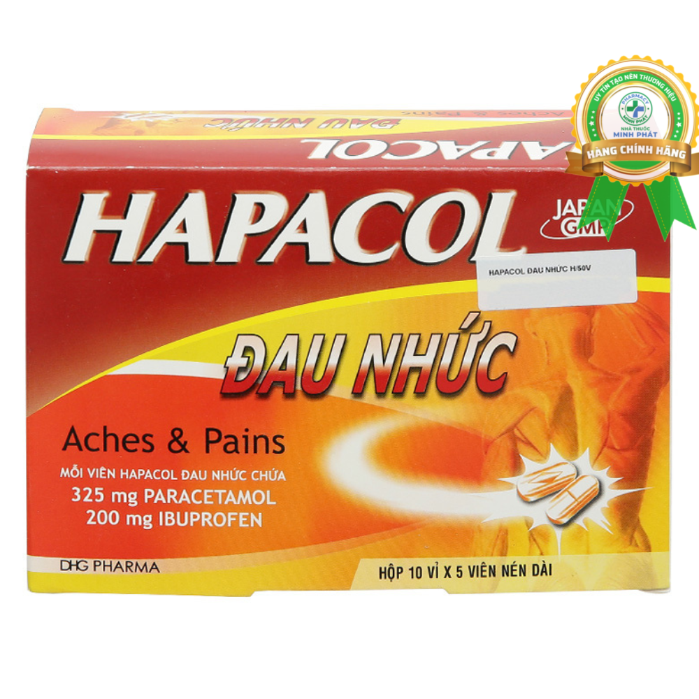 Hapacol Đau Nhức trị đau cơ khớp do chấn thương, cảm sốt (5 vỉ x 10 viên)
